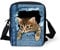 Howilath Kleine Kuriertasche mit lustigem Tierdruck, Outdoor-Reisetasche, Umhängetasche, Handytasche, Zerrissene Jeans Kitty, Small