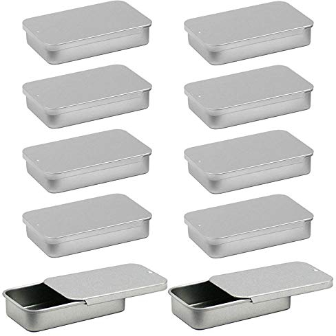 Gativs 10 Stück Metall Box Metall Container Mini Organizer Aufbewahrungsbox Leere Dose Aufbewahrungsdosen Blechdose Multifunktions Metalldose für Süßigkeiten Kunsthandwerk