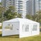 Pavillon Faltbare Gartenlaube Wasserdichtes Partyzelt 3x6m mit 6 UV-Wänden Weißer Pavillon Dicke PE-Plane für Hochzeitsfeiern Gewerbliche Aktivitäten