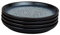 Denby Halo Coupe mittelgroße Teller, 4er-Set, reaktive Glasur, spülmaschinenfest, mikrowellengeeignet, Geschirr, 21 cm, schwarzes, graues Keramikgeschirr aus Steingut, splitter- und rissfest