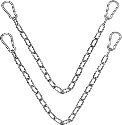 VANROUG Verlängerungskette für Hängesessel, Hängestuhl und Hängematte mit Zwei Karabiner,Hängesessel-Hardware für Indoor- und Outdoor-Spielplatz-Hängesessel-Airbags (Kette 60cm)