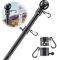 Asta per bandiera per esterni - Kit di ferramenta per asta per bandiera esterna con anelli per aste da 4 x 6 bandiere, 1,8 m in metallo resistente, per casa, portico, camion, barca, auto, nero