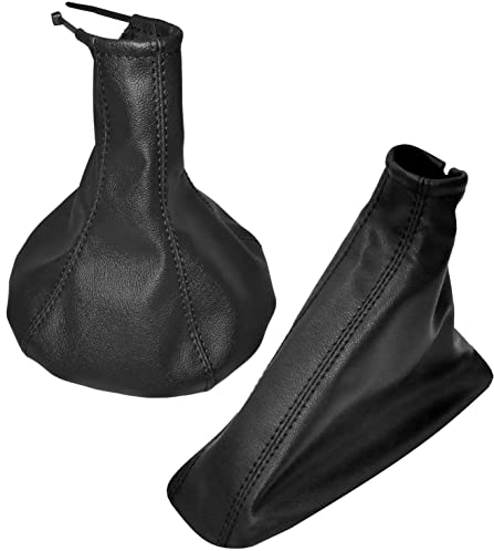 AERZETIX - C57706 - Funda para palanca de cambios y freno de mano - compatible con Alfa Romeo 156 de 1997 a 2006 - color: negro - en piel sintética