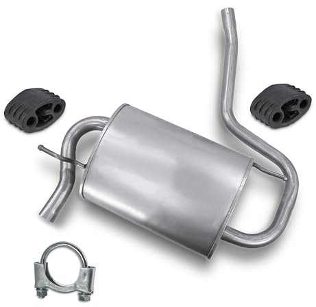 ATEC Germany Auspuff Schalldämpfer Set 1x Endschalldämpfer, mit Montagematerial Kompatibel mit DACIA DUSTER (HS_)