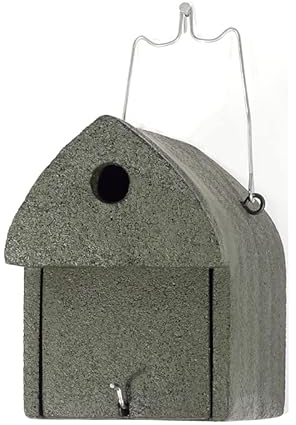 HASSELFELDT Nistkasten Holzbeton für Kohlmeise, Haussperling & Feldsperling | Brutkasten für Vögel Wetterfest | Vogelhäuser für draußen | Nisthaus für Vögel Draussen | Vogelhaus