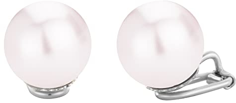 Traveller Ohrclip - Damen - Silberfarben - Perle - 14 mm - Rosé/Rosa - Platiniert - 702114