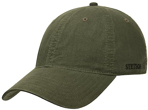 Stetson Ducor Sun Guard Fullcap Herren - Baseballcap aus Bio-Baumwolle (nachhaltig) - Frühjahr/Sommer - Cap mit Sonnenschutz UV 40+ - Basecap Stonewashed-Look - Outdoorcap dunkeloliv XXL (62-63 cm)