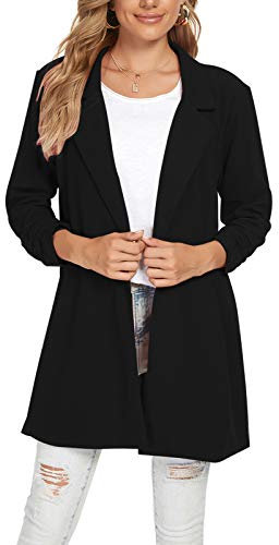 MINTLIMIT Womens Blazers Long Suit Jacket One Button Lapel Blazer Long Casual Office(Black XX-Large)