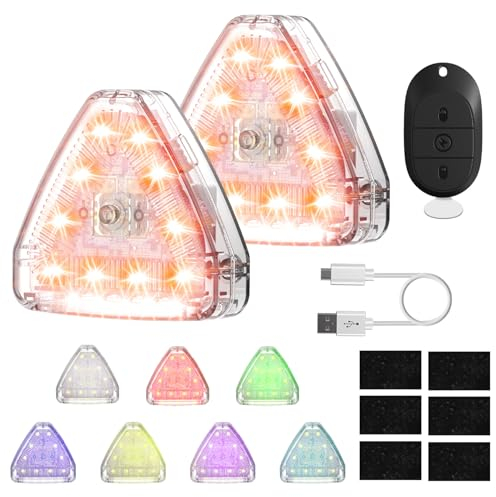 2 Pack Drone Strobe Light mit 1 Pack fernbedienung for DJI AVATA 2/Mini 4 Pro/Mini 3 Pro/Mini 2/SE/Mini 3/Avata Mavic 2/2S/3 Phantom 3 4/4 Pro Blitzlicht Wiederaufladbare Wasserdich für Motorrad