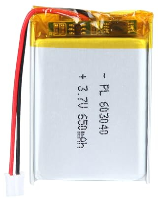 3.7V 650mAh Akku 603040 Lithium-Polymer-Ionen-Lithium-Ionen-Li-Po-Akku mit 2P-PH-Anschluss mit 2.0 mm Rastermaß