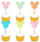 Blumomon 25 PCS Mouse Inspired Cupcake Toppers Multiple Color Combinations Mouse Balloon Picks Baby Shower Wedding Kids Birthday Party Cake Decorations Supplies Balloon
