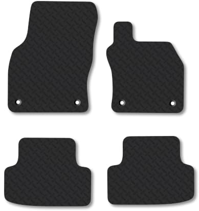 Seat Leon (2012-2020) 5mm Rubber Car Mats | Heavy Duty Rubber Tailored Fit Floor Mats Full Coverage Durable Waterproof Accessories Easy Clean Anti Slip Made in the UK