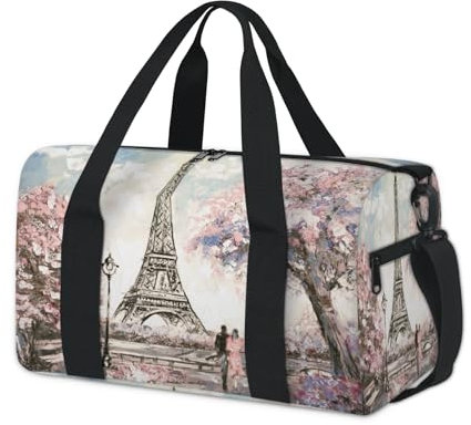 Paris Street Oil Sporttasche Paris Wochenende Übernachtungstasche, Tragetasche, Reisetasche, Freizeit, Reisen, Fitnessstudio, Seesack für Kinder, Mädchen, Jungen, Damen, Herren