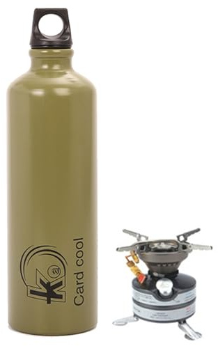 Récipient de carburant en métal – Bouteille de stockage d'alcool de 750 ml, réservoir d'huile liquide, réservoir d'huile liquide, bidon léger | Bouteille d'additif d' portable pour camping