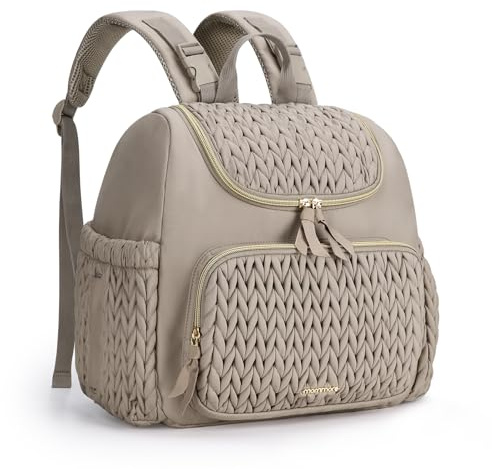 mommore Wickelrucksack Klein Wickeltasche Kinderwagen Geburt für Unterwegs | 38×30×15CM Diaper Bag mit Mehrere Fächer Wickelunterlage Isolierschicht Kinderwagengurte, Lässig Reise Babytasche Rucksack
