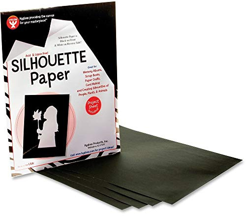 Hygloss Scherenschnittpapier, 14851, 25 Blatt, 21,5 x 27,9 cm, Schwarz