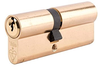Yale PKM3550-PB Euro Double 1 Star Kitemarked Cylinder, 3 Keys Supplied, High Security, Visi Packed, Suitable for All Door Types, 35:10:50 (95 mm), Brass Finish
