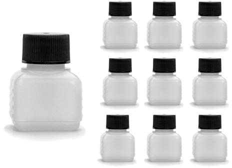 Octopus 10 Plastikflaschen 30 ml mit schwarzen Schraubverschlüssen | Für Tinten, Aromen, Öle, Kosmetik und Proben, geeignet zum sauberen Abfüllen und Beschriften