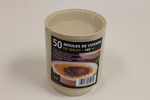 Lot de 50 moules à Papier Bio Food Pack 109 mm 142 ML