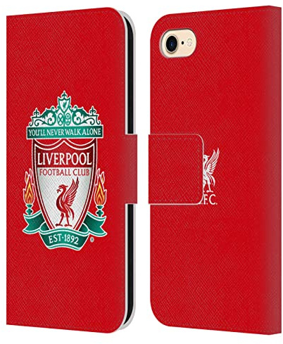 Head Case Designs Offizielle Liverpool Football Club Rot 1 Crest 1 Leder-Wallet-Hülle Kompatibel mit Apple iPhone 7/8 / SE 2020 & 2022