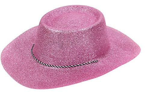 Alsino Cowboy | Cowgirl | Cappello Rosa | Scintillante | Glitter | Cordoncino | Taglia Unica | Adulti | per Travestimento | Costume | Carnevale | Halloween | Festa a Tema, CW-59 Glitter rosa