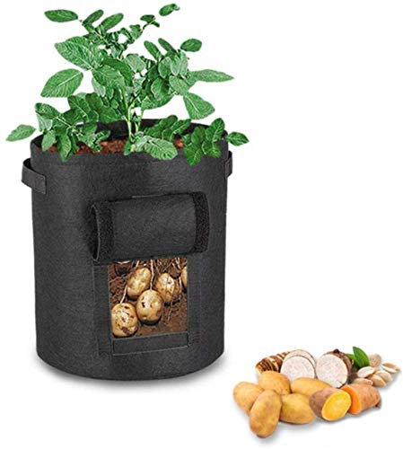Sacco Per Piantare Patate, Secchio Per Piantare Patate, Sacco Per Coltivare Piante Sacco Per Piantare Patate, Con Fodera E Manico, Per Patate, Pomodori, Carote (nero)