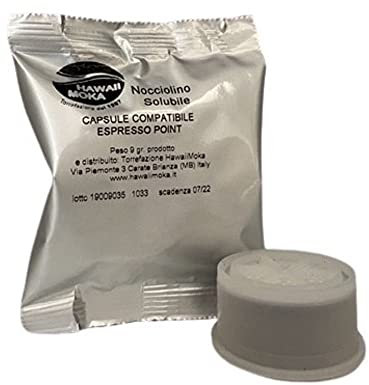 Nocciolino Capsule per macchine Espresso Point* - Preparato Solubile per Bevanda al Gusto di Nocciolino - Torrefazione Hawaiimoka - 50 pezzi