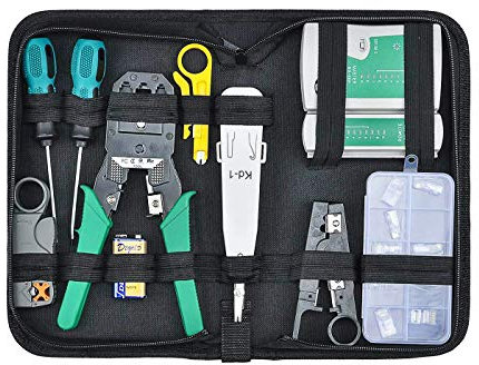 CLICLED Kit tester cavo rete LAN RJ45 RJ11 RJ12 pinza crimpatrice plug ethernet custodia