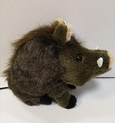 ESouvenirs Wildschwein Plüsch ca. 25x12x19cm, Plüschtier Schwein, Schmusetier Wildtier. Plüschschwein