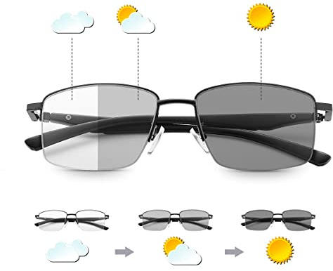 MIRYEA Federscharniere Photochrome Progressive Multifocus Uebergang Lesebrille Blau Licht Blockieren Multifokale Computer Brillen