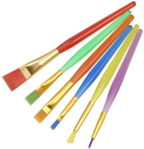 Cozlly 6 Stück Kinder Pinsel Set, Detail Malpinsel, Nylon Acrylfarben Pinsel, Ölfarben Brush Set, Künstlerpinsel Set, Pinselset Malen, Professionelles Pinsel-Set für Kinder, Anfänger, Profi