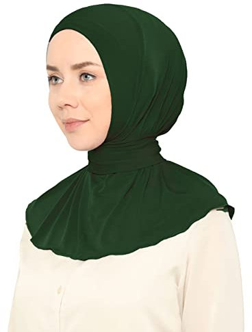 Ready To Go Instant Hijab for Ladies Girls Women Turkey Premium Quality Chiffon Scarf (Bottle Green)