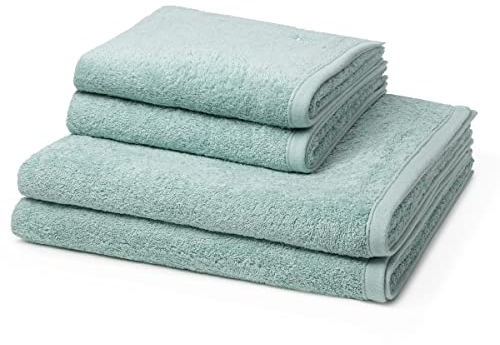 Ross - 4 teiliges Frottier-Set - Vita (2 X Handtuch 2 X Duschtuch im Set) - 520 g/m2 - Baumwolle - Walkfrottee - saugstark - weich und flauschig - Jade
