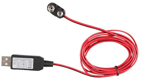 USB to 9V Battery Connector Eliminator Replace 6F22 6LR61 USB Power Converter Kit Connect Cable 78IN 200CM