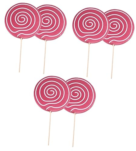 Warmhm 6 Stück Simulationslutscher Riesige Süßigkeiten Dekoratives Lutschermodell Gefälschte Lutscher-Requisiten Große Zuckerwatte-Zubehör Party- -Requisite Große Süßigkeiten