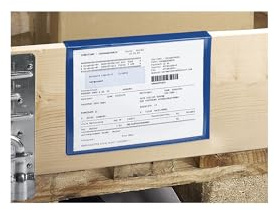 kaiserkraft | Beschriftungstaschen | VE 100 Stk, für Holzaufsatzrahmen, Papierformat DIN A5, blau