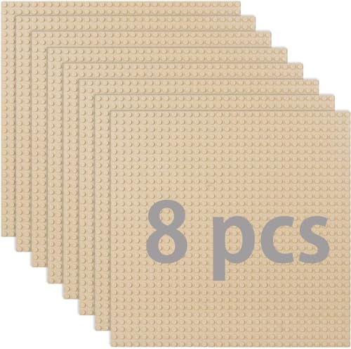 Guihumz Juego de 8 placas de construcción compatibles con la mayoría de las marcas, placa base clásica, compatible con placa de construcción Lego Classic, 25,5 x 25,5 cm, placa base de arena