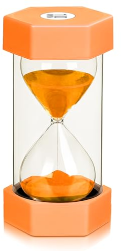10 Minutes Sabliers, Fonction sablier, Sablier Enfant, Minuteur Sabliers, Sablier Sécurité Enfant, Sablier Sable Horloge Minuteur, décoration de la Maison, Couleur Orange.