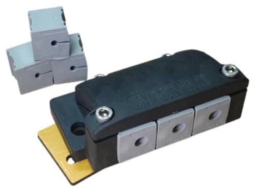 Flanschgehäuse 3-fach IP65 inkl Tüllen und Dichtung