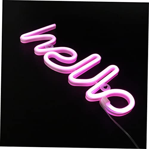 DOITOOL 1stk Hello Neon Dekoratives Led-lam Einleuchten Neonlicht Alphabetzeichen Aufleuchten Brief Tischlampe Led-neon-nachtlampe Neonschild Lichtleiste Kind Schreibtisch Modellierlicht
