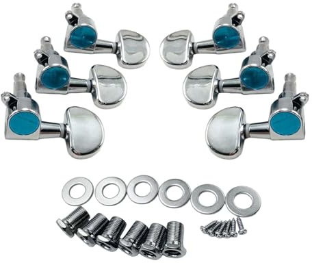 Oshhni 6x 3L 3R Gitarren Stimmwirbel Stimmgerät Mechaniken Knöpfe beiliegender Locking Tuner für E-Gitarre