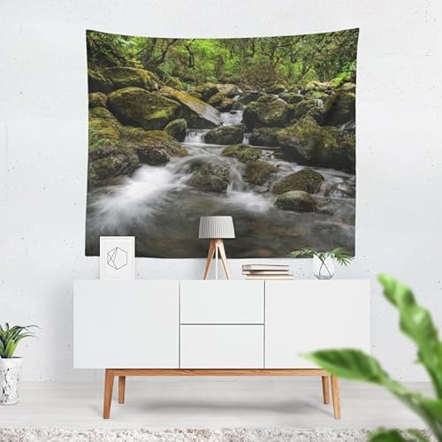 UNZYE Wandteppich Wohnzimmer Wanddecke Tumblr Sonnenuntergang Wandteppich XXXL Wanddekoration Wohnzimmer Modern Blau 100x70cm