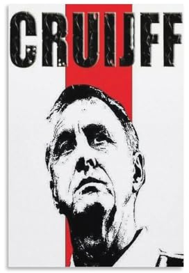 SECOLI Cruyff Fußballspieler, Vintage-Kunst-Leinwand-Poster, hochauflösender Druck, für Zuhause, Büro, Wandkunst, ungerahmt, 50 x 75 cm