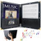 IvyRobes Elastic Cords Sheet Music Folder Black, 12.5 x 10 Piano Music Binder Choir Folder with Hand Strap,Stage Performance for Sheets 8.5x11/A4