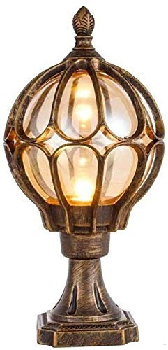 Lámpara de Poste Lámpara de Columna rústica Lámpara de Poste de Globo para Exteriores Lámpara de Poste de Columna rústica Lámpara de Poste de Pilar de Globo para Exterior de jardín, Porche,