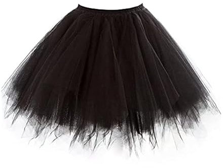 Babyonline tüllrock Damen Fasching kostüm - Karneval Petticoat 50er kurz tütü Rock Erwachsene schwarz