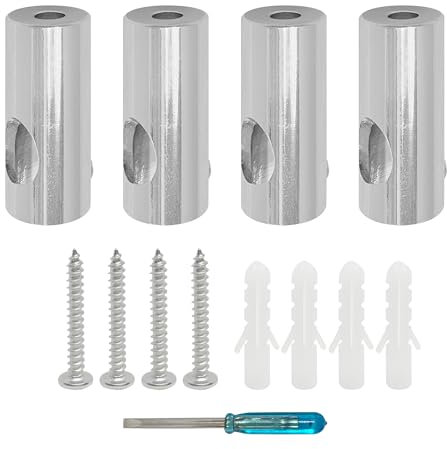 smartect Decentratore da Parete e Soffitto per il fissagio dei Cavi[4 Pezzi, Metallo] Gancio da soffitto con viti e tasselli, Supporto in superficie per il tuo progetto fai-da-te