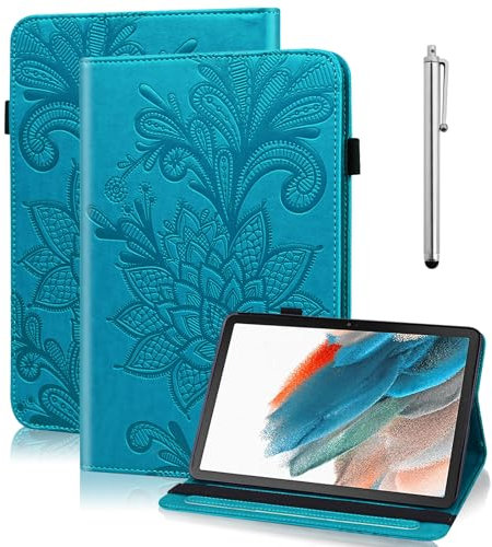 TUOLISG Hülle für Amazon Kindle Fire HD 8 (8/7 / 6 Generation), Premium PU Leder Case mit Kartenschlitz Stand Auto Wake/Sleep für Fire HD 8 2016/2017 /2018/2019 -Blau