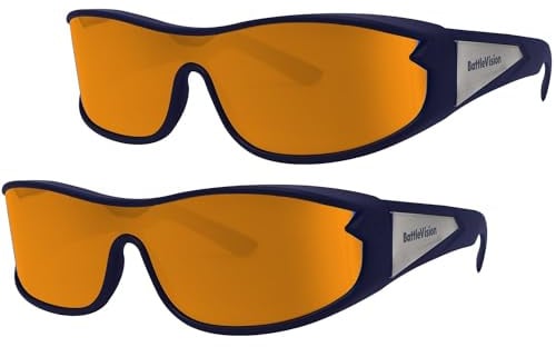 BattleVision Storm Wraparounds Schlechtwetter-Fahrbrille, AS-SEEN-ON-TV, passt über Ihre verschreibungspflichtigen Brillen und Lesebrillen, klarer sehen, blendfrei, reduziert Blendung bei Regen,