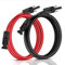 GENORTH Solarkabel 4mm2,Verlängerung 1 Meter, 1 Paar Solarstecker Solarkable Verlängerungskabel,pv Kabel 4mm2,IP67 Photovoltaik Kabel Stecker (Rot + Schwarz)